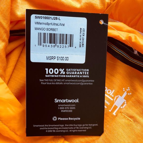 Smartwool Womens Vest Merino Sport Mango Sorbet Ultra Lite Large - Picture 12 of 14